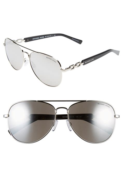 michael kors aviator shaped sunglasses femme métal 59 doré|michael kors light gray aviators.